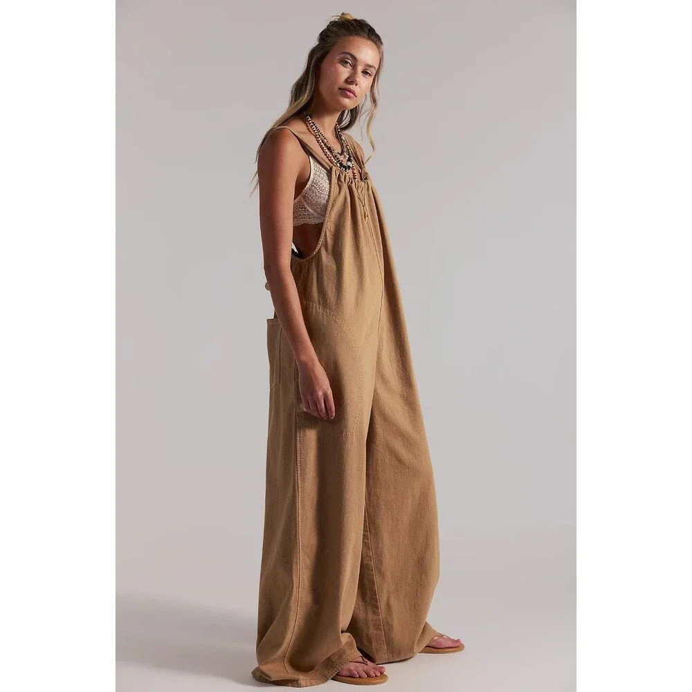 Free People We The Free Freebird Jumpsuit Cashew Medium M NWT